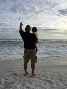 dad and E checking out pensacola beach (5)